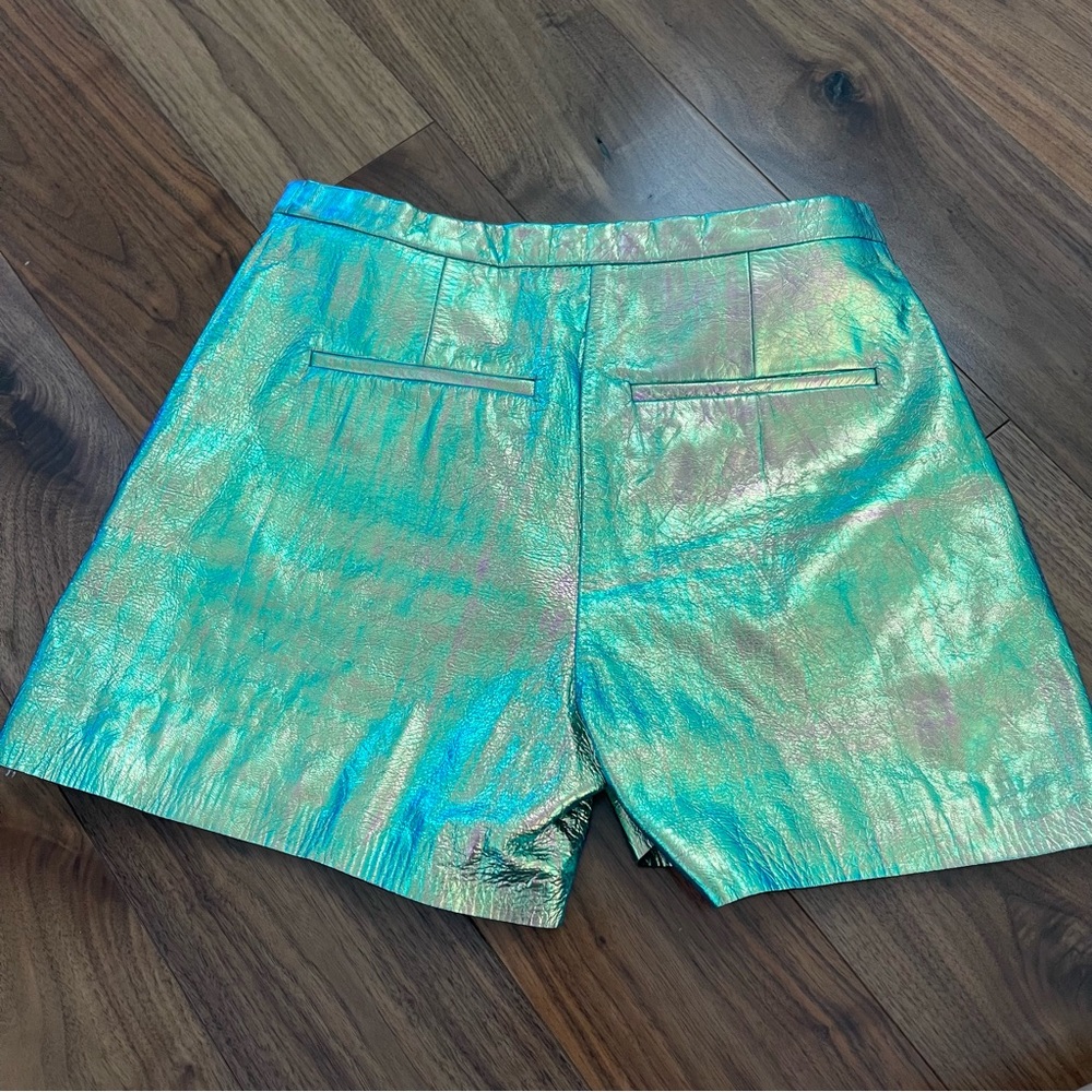&Other Stories Iridescent Leather Shorts - Picture 2 of 6